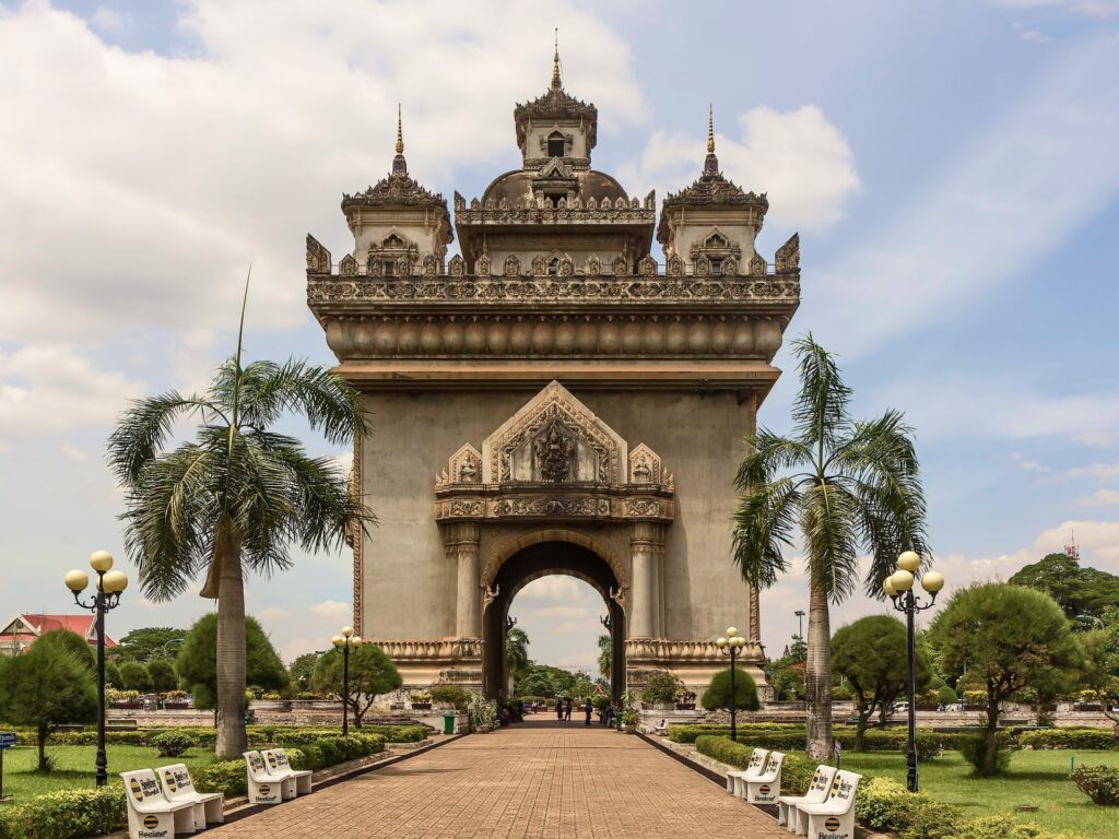 Patuxai Monument in Vientiane Laos