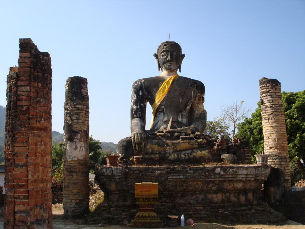 Wat Piawat. A large buddha statue located in XiangKhouang
