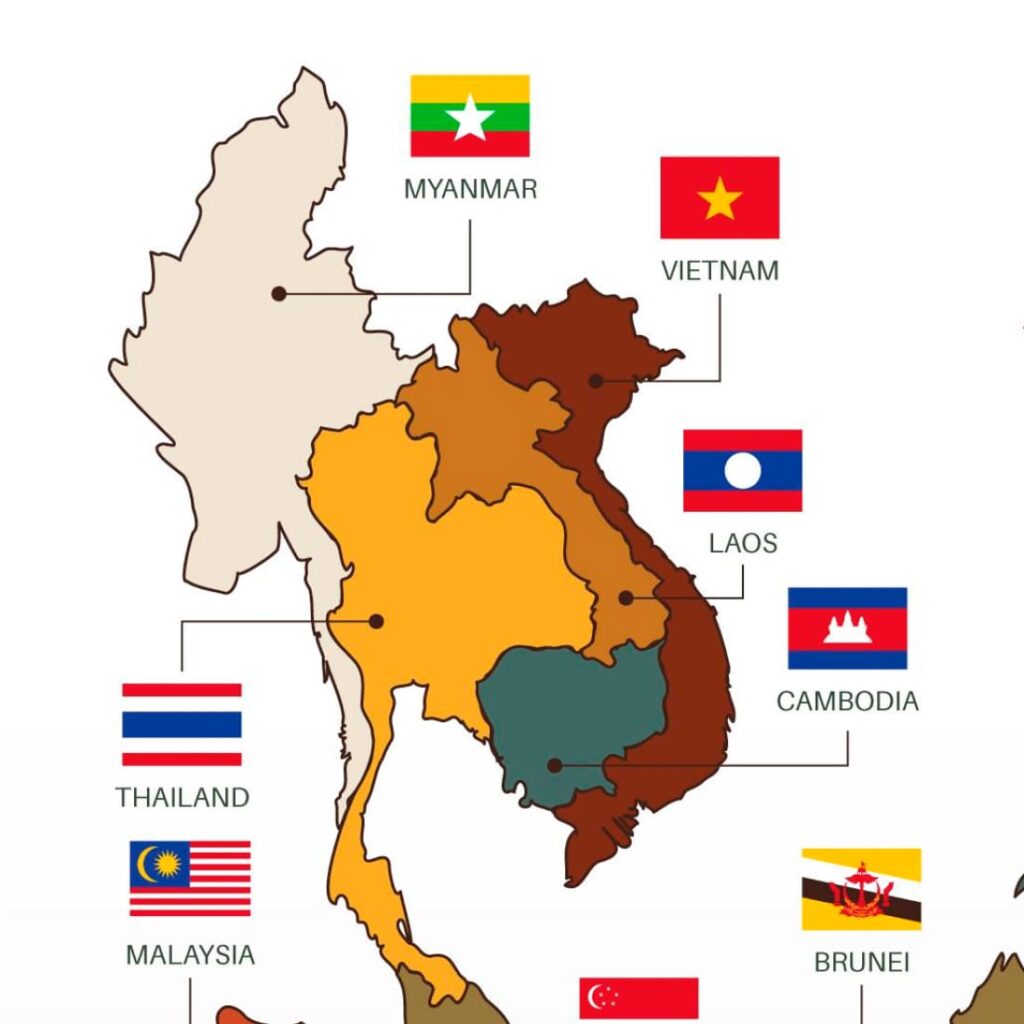 Map of ASEAN countries