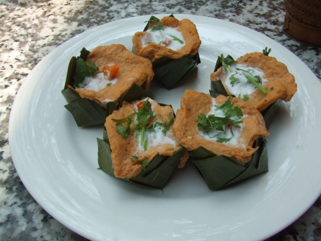 Mok paa - fish curry wrapped in banana leaves